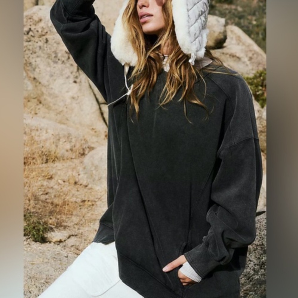 Free People Movement Intercept Tunic In Washed Black - Picture 2 of 6